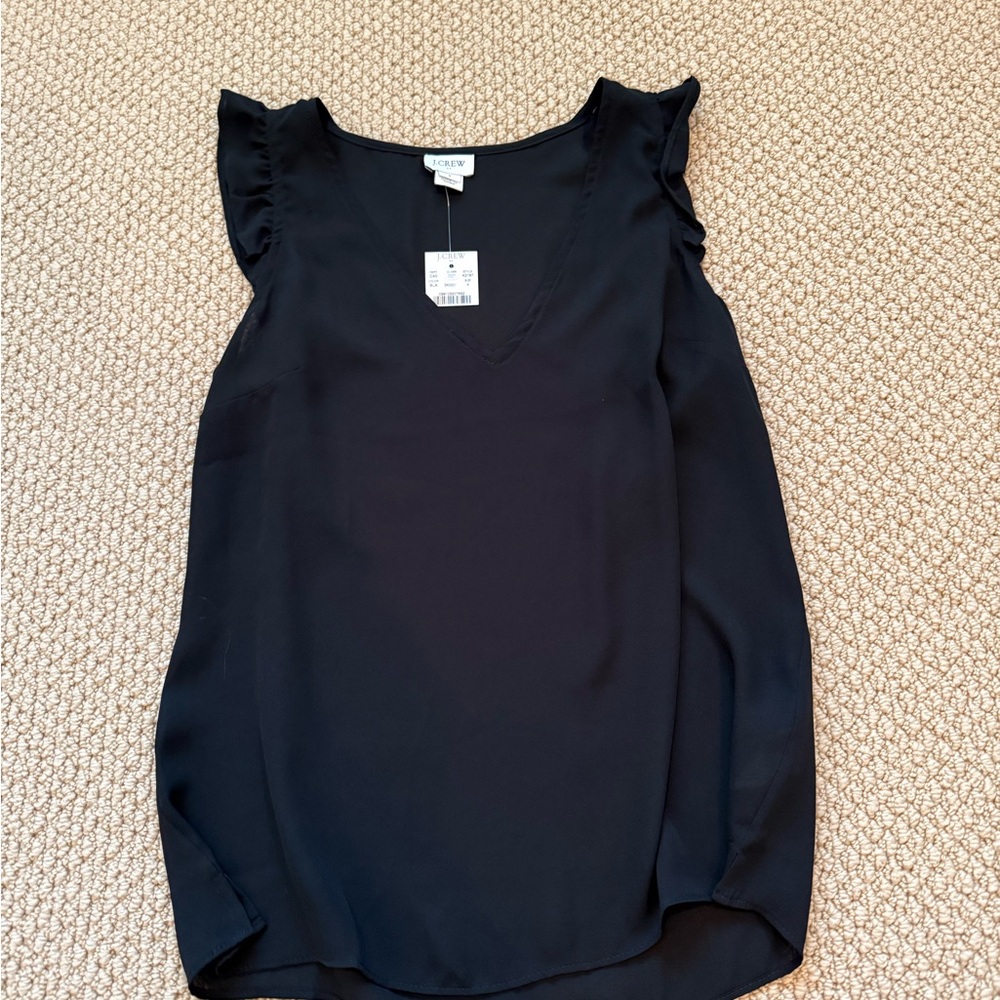 J. Crew Blue Ruffled Blouse